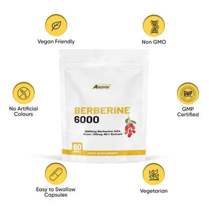 Freak Athletics Berberine HCL 500mg – 60 Vegan Capsules, Berberine Hydrochloride for Daily Wellness Support, High Strength, UK-Made