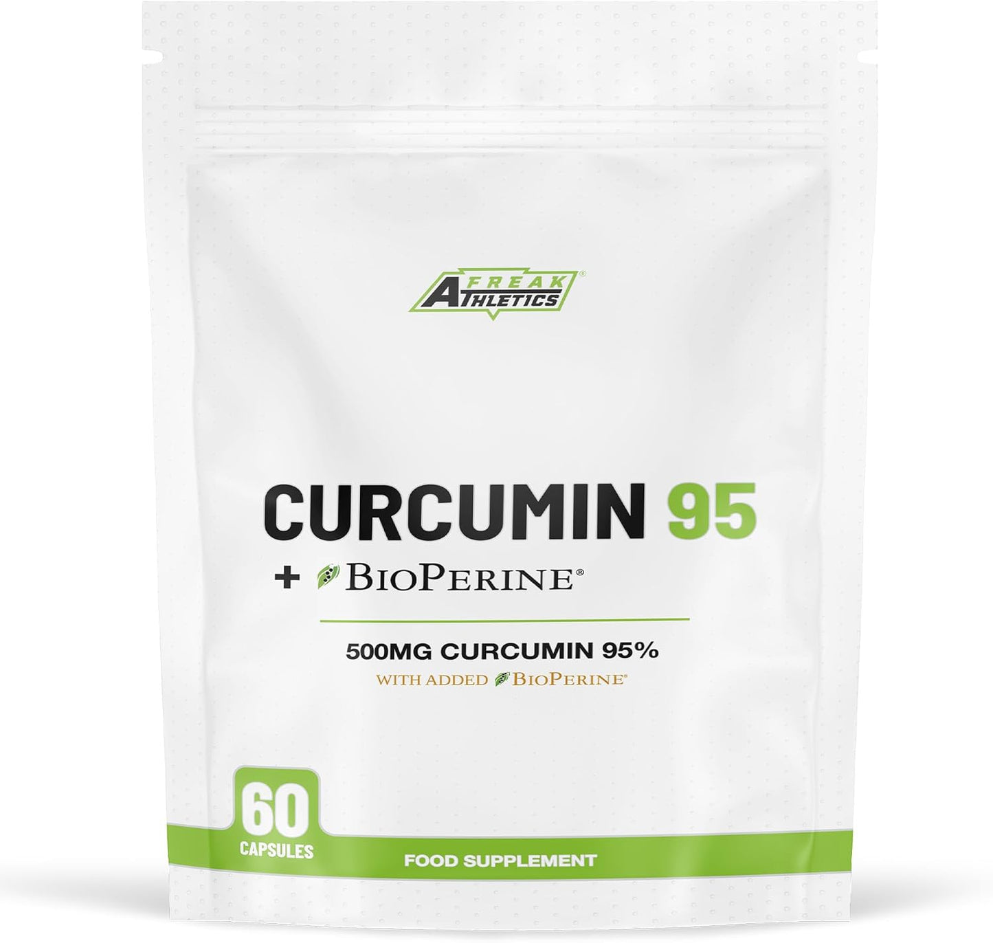 Freak Athletics Curcumin 95 + Bioperine® 60 Turmeric Curcumin Capsules High Strength with Black Pepper - Curcumin 95% & Black Pepper - Turmeric Curcumin UK Made…