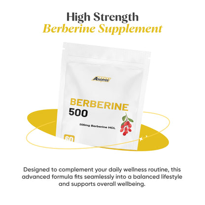 Freak Athletics Berberine HCL 500mg – 60 Vegan Capsules, Berberine Hydrochloride for Daily Wellness Support, High Strength, UK-Made