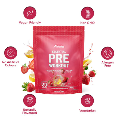 Essential Pre Workout Powder - Strawberry Lemonade