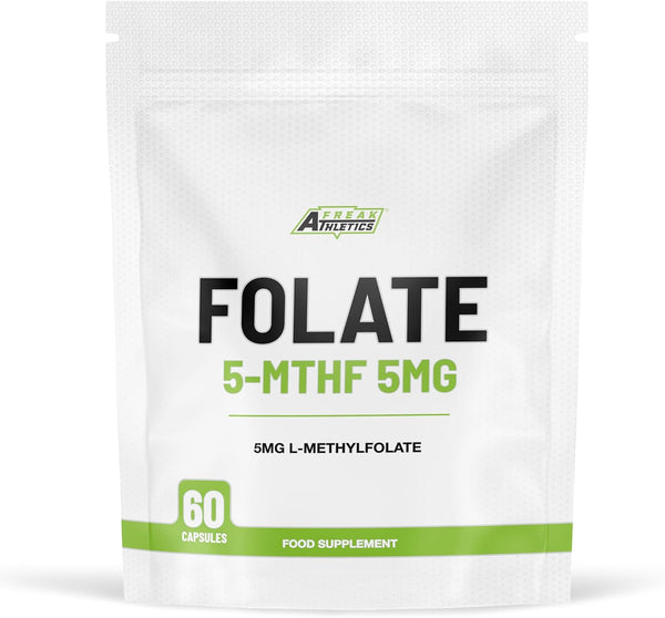Freak Athletics Folate 5mg (L-Methylfolate) 60 Capsules, 5-MTHF Active Form of Folic Acid/Vitamin B9