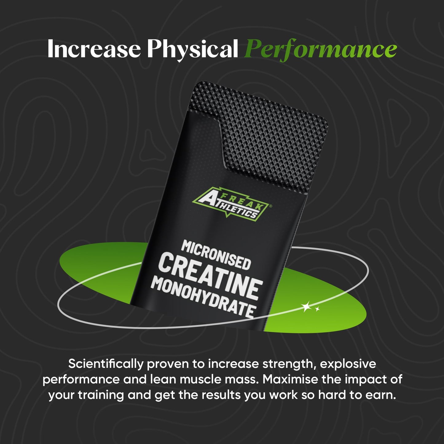 Freak Athletics Creatine Monohydrate Powder - (30 Sachets), 5g Unflavoured Creatine Powder, 100% Pure Micronised Creatine for Strength, Power & Muscle Performance, Easy to Mix, Lab Tested
