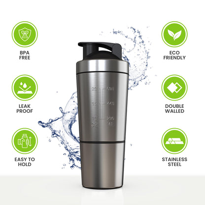 Protein Shaker Bottle | 700ml BPA Free Stainless Steel