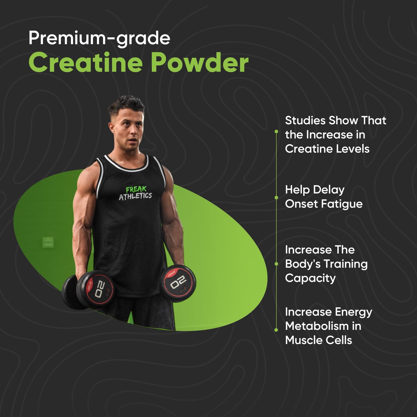 Freak Athletics Creatine Monohydrate Powder - (30 Sachets), 5g Unflavoured Creatine Powder, 100% Pure Micronised Creatine for Strength, Power & Muscle Performance, Easy to Mix, Lab Tested