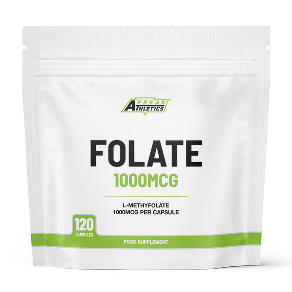 Freak Athletics Folate 400mcg (L-Methylfolate) 90 Capsules, 5-MTHF Active Form of Folic Acid/Vitamin B9, UK Made
