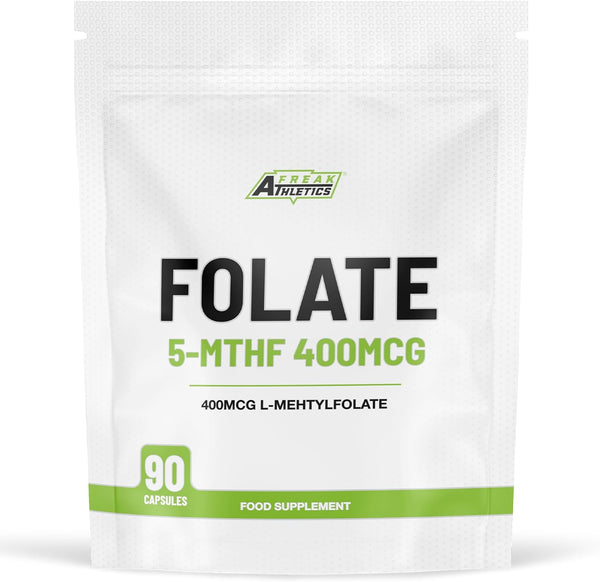 Freak Athletics Folate 400mcg (L-Methylfolate) 90 Capsules, 5-MTHF Active Form of Folic Acid/Vitamin B9