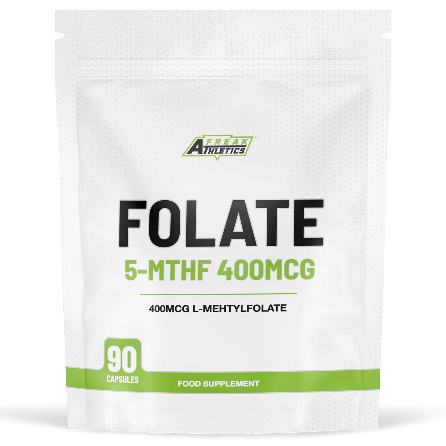 Freak Athletics Folate 400mcg (L-Methylfolate) 90 Capsules, 5-MTHF Active Form of Folic Acid/Vitamin B9, UK Made