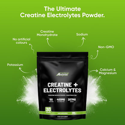Freak Athletics Creatine Monohydrate Powder + Electrolytes Powder - Unflavoured |180g | 30 Servings | Creatine & Electrolytes Blend for Strength, Hydration, Performance, Pre & Post Workout