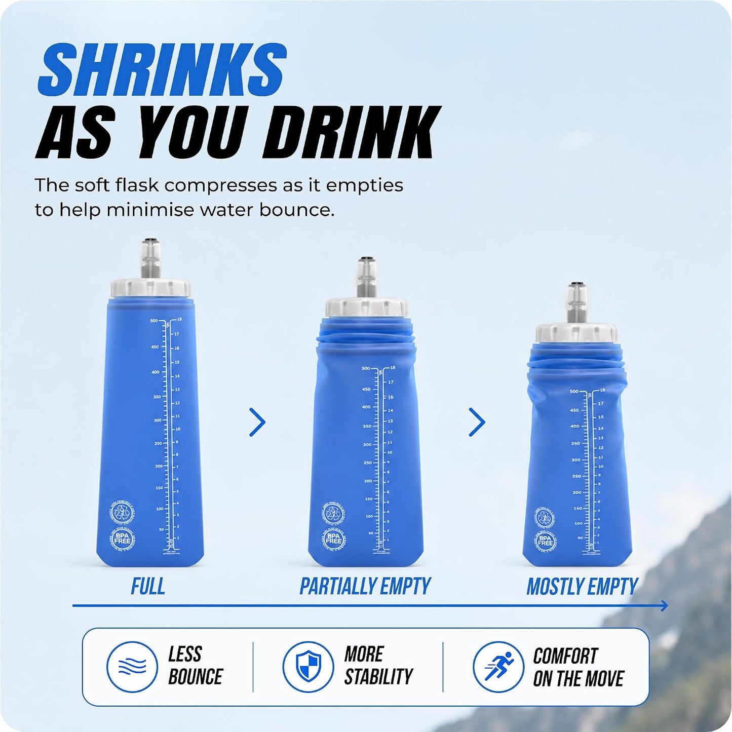 Soft Water Bottle (2 Pack)