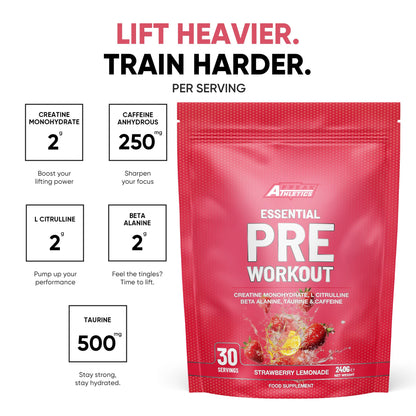 Essential Pre Workout Powder - Strawberry Lemonade