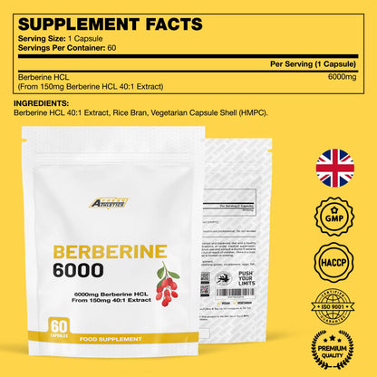 Freak Athletics Berberine HCL 500mg – 60 Vegan Capsules, Berberine Hydrochloride for Daily Wellness Support, High Strength, UK-Made