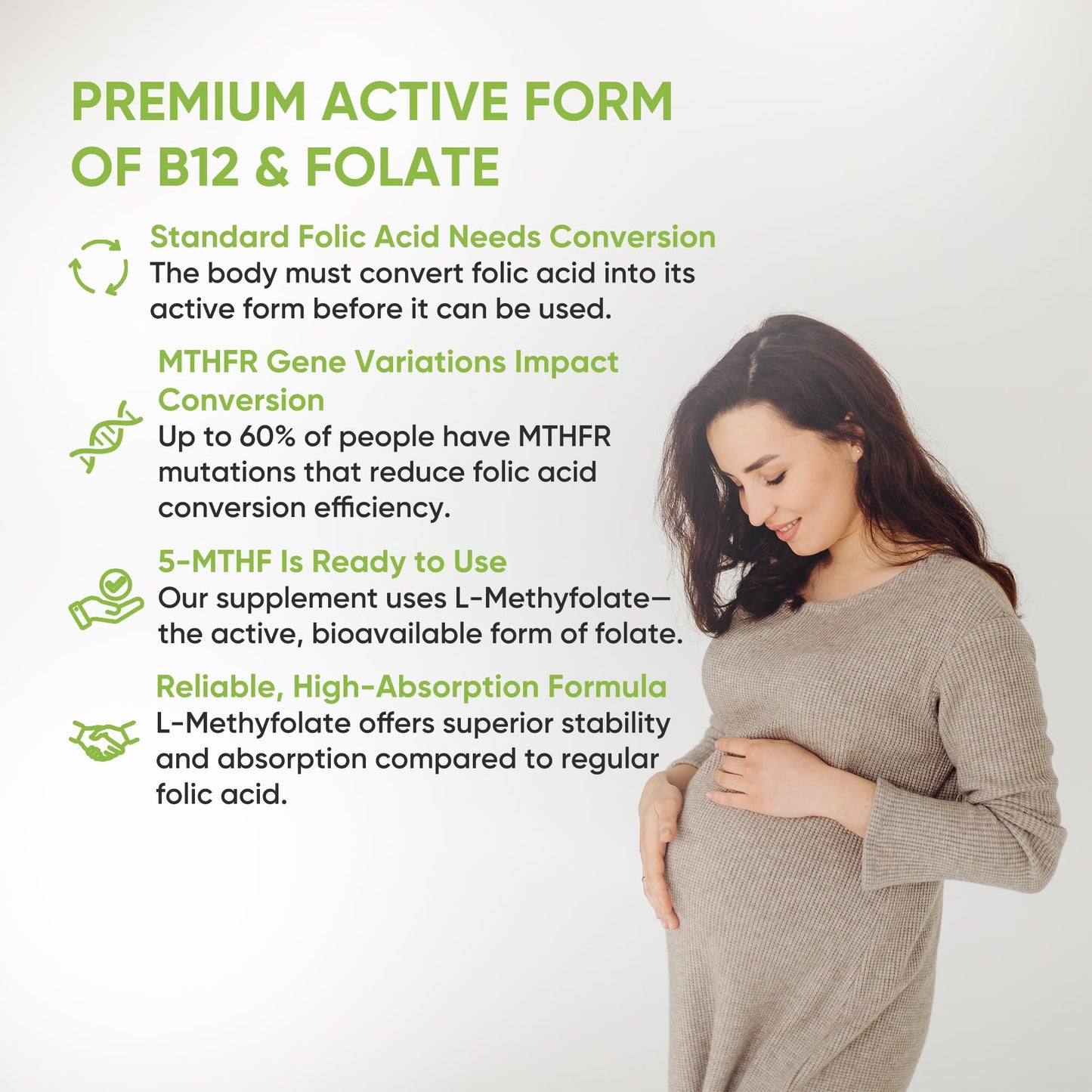 Freak Athletics Folate 400mcg (L-Methylfolate) 90 Capsules, 5-MTHF Active Form of Folic Acid/Vitamin B9, UK Made