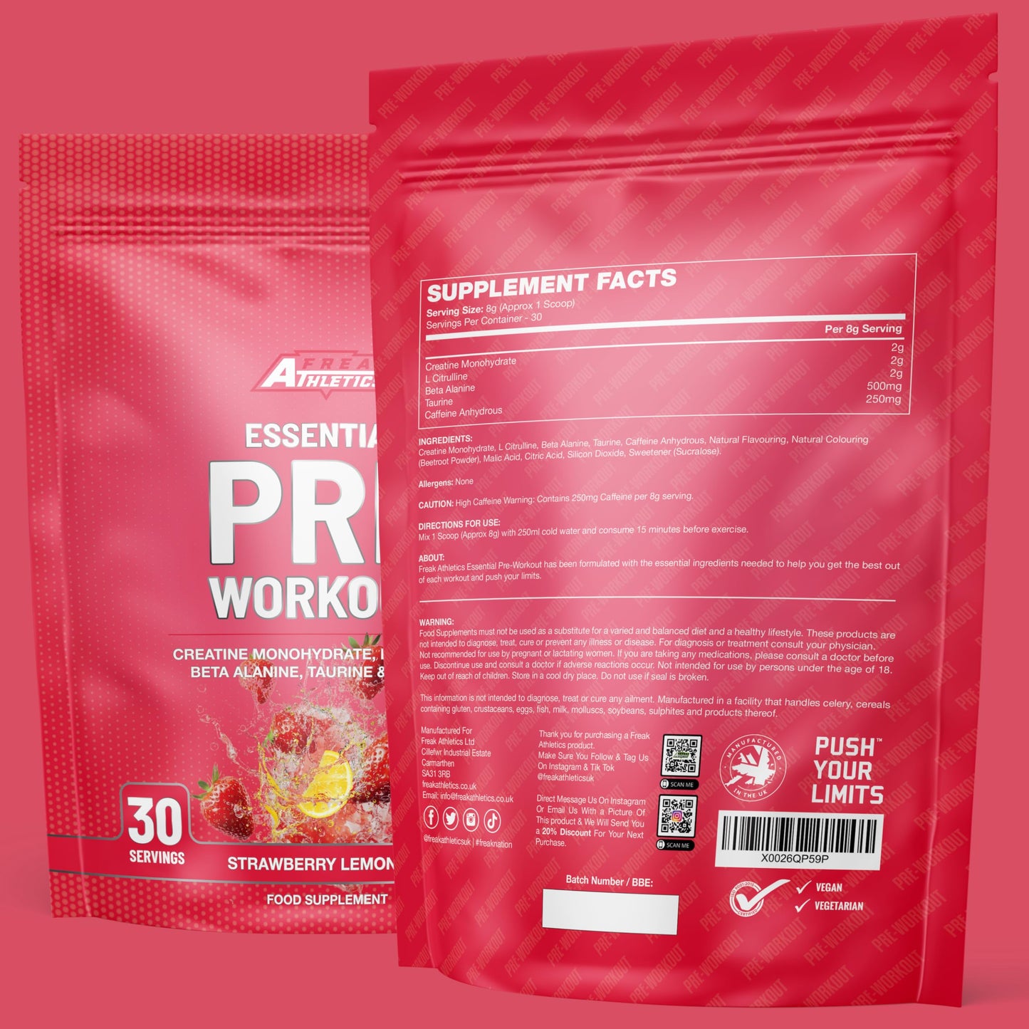 Essential Pre Workout Powder - Strawberry Lemonade