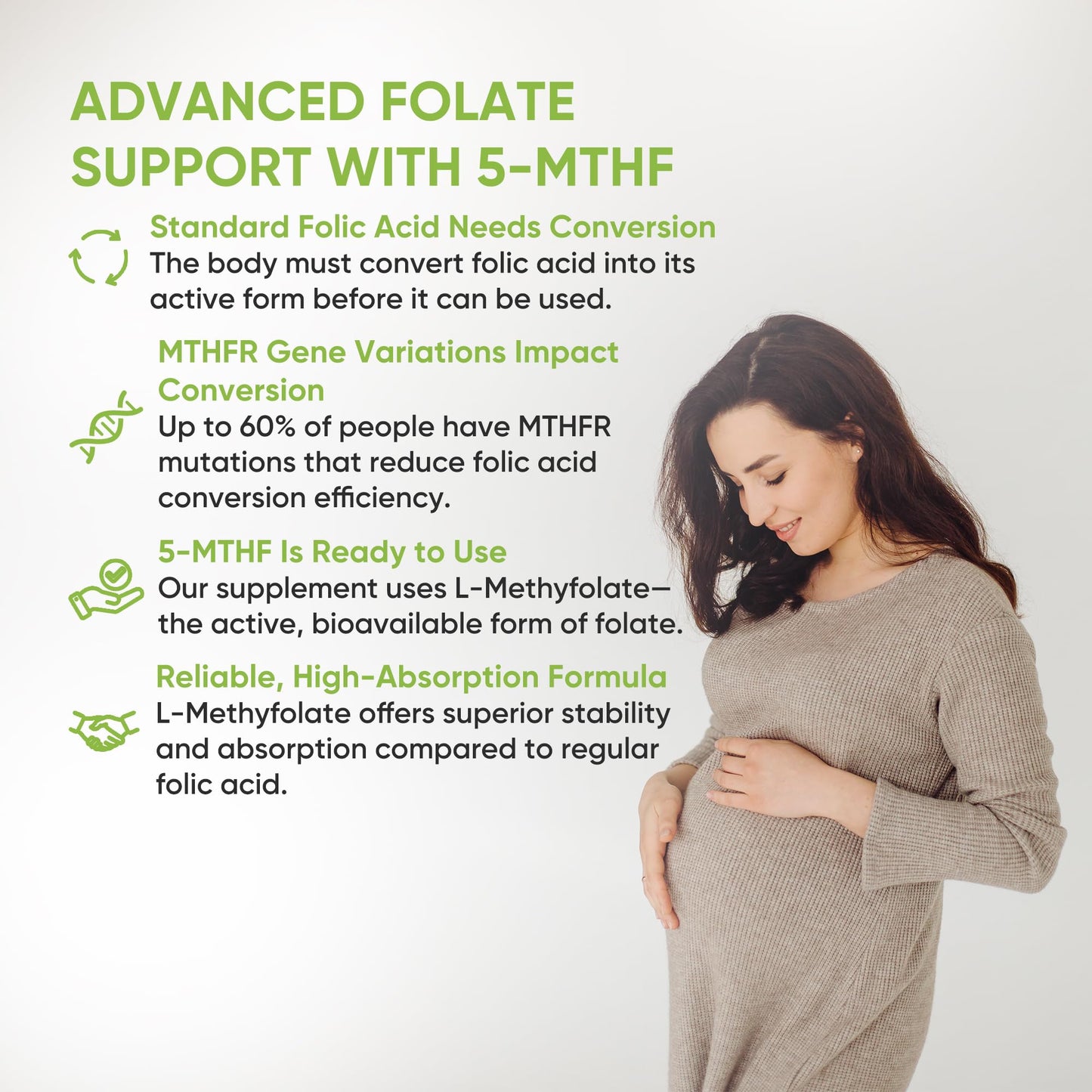 Freak Athletics Folate 400mcg (L-Methylfolate) 90 Capsules, 5-MTHF Active Form of Folic Acid/Vitamin B9, UK Made
