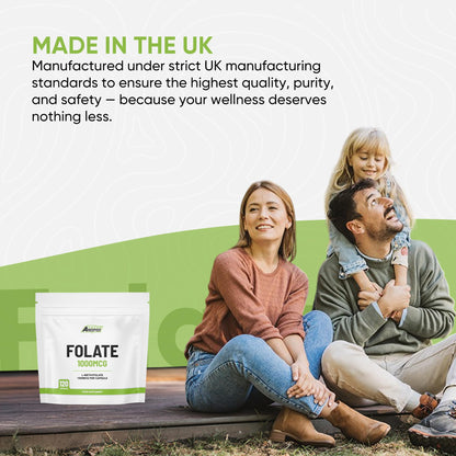 Freak Athletics Folate 400mcg (L-Methylfolate) 90 Capsules, 5-MTHF Active Form of Folic Acid/Vitamin B9, UK Made